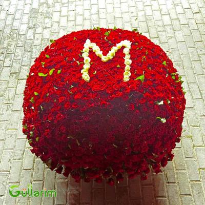 1001 Ədədli Qırmızı Qızılgül Kompozisiyası