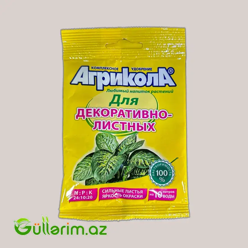 Yarpaqlı Bitkilər Üçün Kompleks Gübrə (25 qr) - Agricola Dekorativ