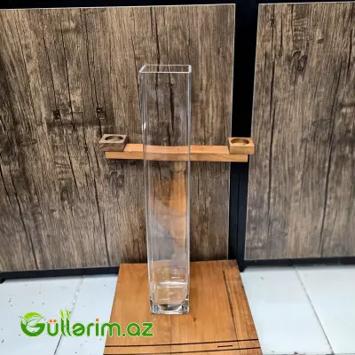 Bambuk vaza duzbucaqlı- (Suse guldan 4mm )