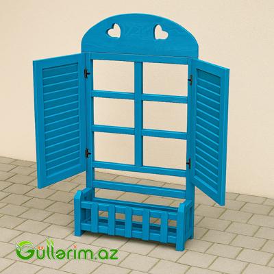 Taxta Pəncərə Formalı Dekorativ Dibçək (Əl işi)