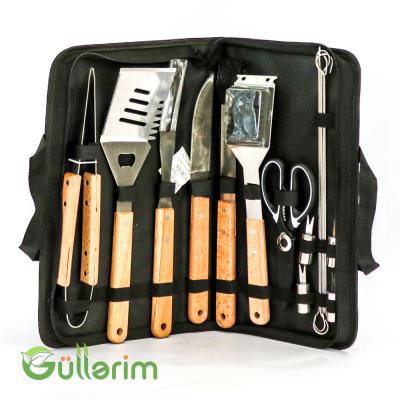 Barbekü Alətləri Dəsti – 10 Parçalı Çanta ilə