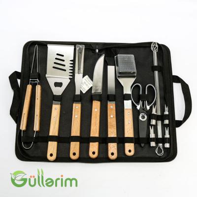 Barbekü Alətləri Dəsti – 10 Parçalı Çanta ilə