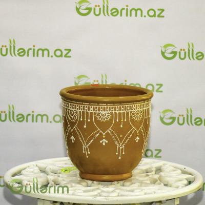 Əl işi görünüşlü naxışlı keramika dibçək
